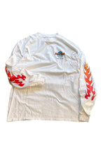 画像をギャラリービューアに読み込む, MADE IN USA 90&#39;S LAS VEGAS L/S FIRE FLAME T-SHIRT / WHITE [SIZE: L USED]
