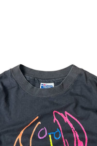 MADE IN USA 80'S JOHN LENNON MUSIC T-SHIRT / BLACK [SIZE: L USED]