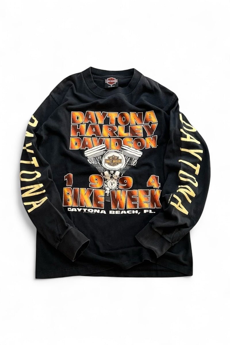 MADE IN USA 94'S BIKE WEEK L/S T-SHIRT / BLACK [SIZE: M USED]