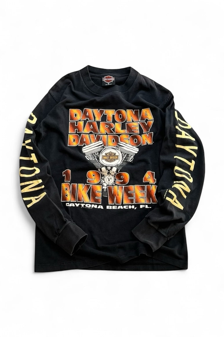 MADE IN USA 94'S BIKE WEEK L/S T-SHIRT / BLACK [SIZE: M USED]