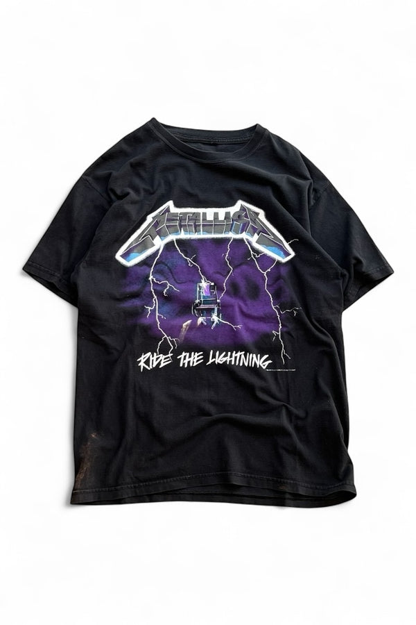 94'S METALLICA RIDE THE LIGHTNING BAND T-SHIRT / BLACK [SIZE: M USED]