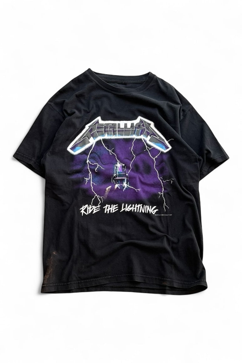 94'S METALLICA RIDE THE LIGHTNING BAND T-SHIRT / BLACK [SIZE: M USED]