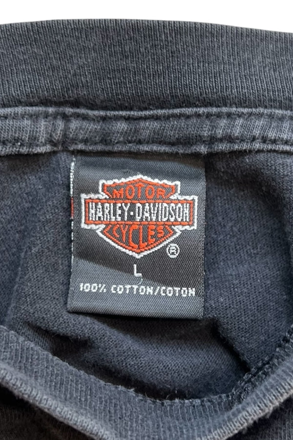 MADE IN USA 90'S CLASSIC H-D T-SHIRT / BLACK [SIZE: L USED]