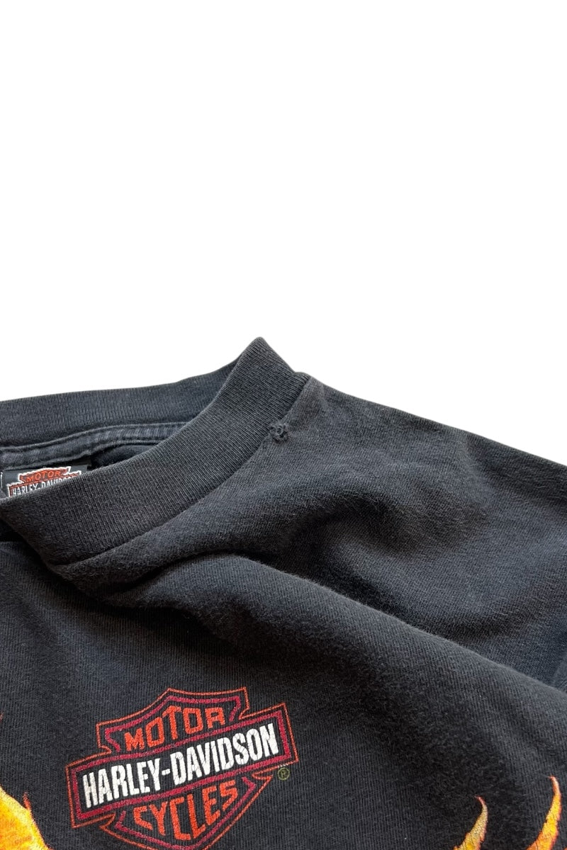 MADE IN USA 90'S CLASSIC H-D T-SHIRT / BLACK [SIZE: L USED]