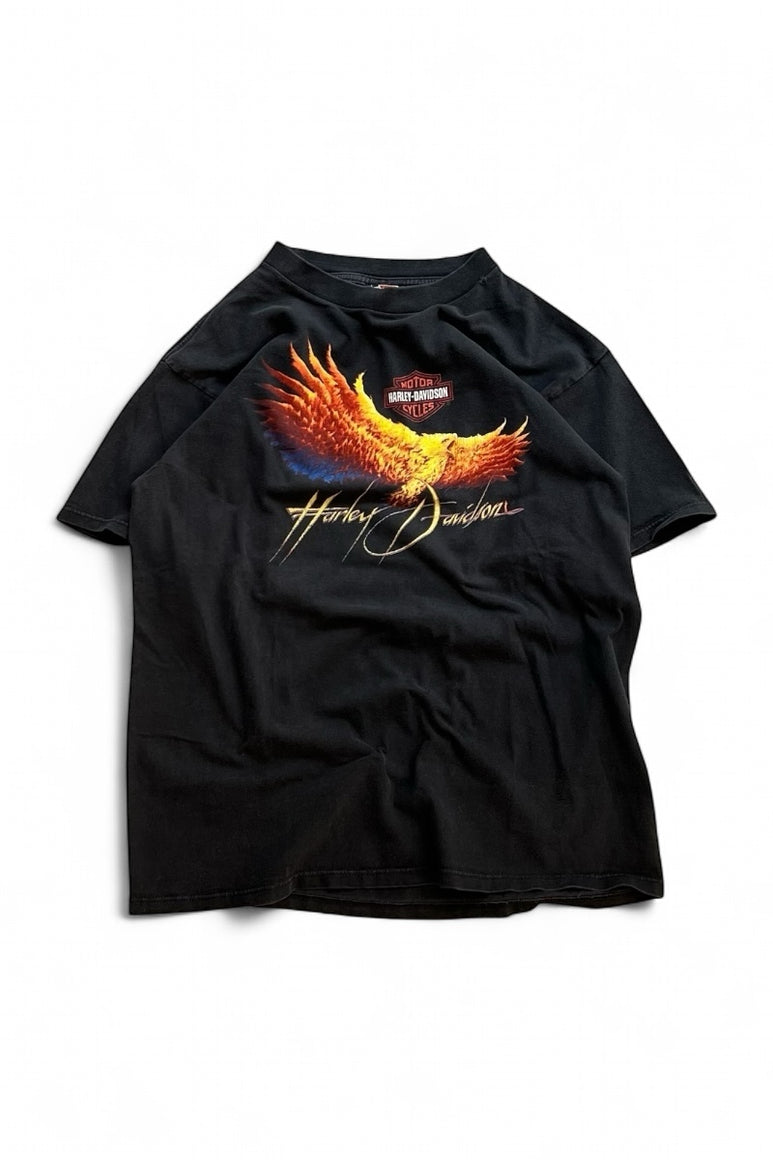 MADE IN USA 90'S CLASSIC H-D T-SHIRT / BLACK [SIZE: L USED]
