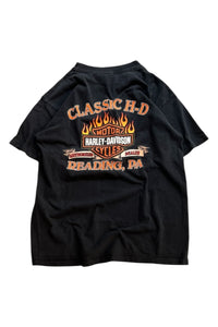 MADE IN USA 90'S CLASSIC H-D T-SHIRT / BLACK [SIZE: L USED]