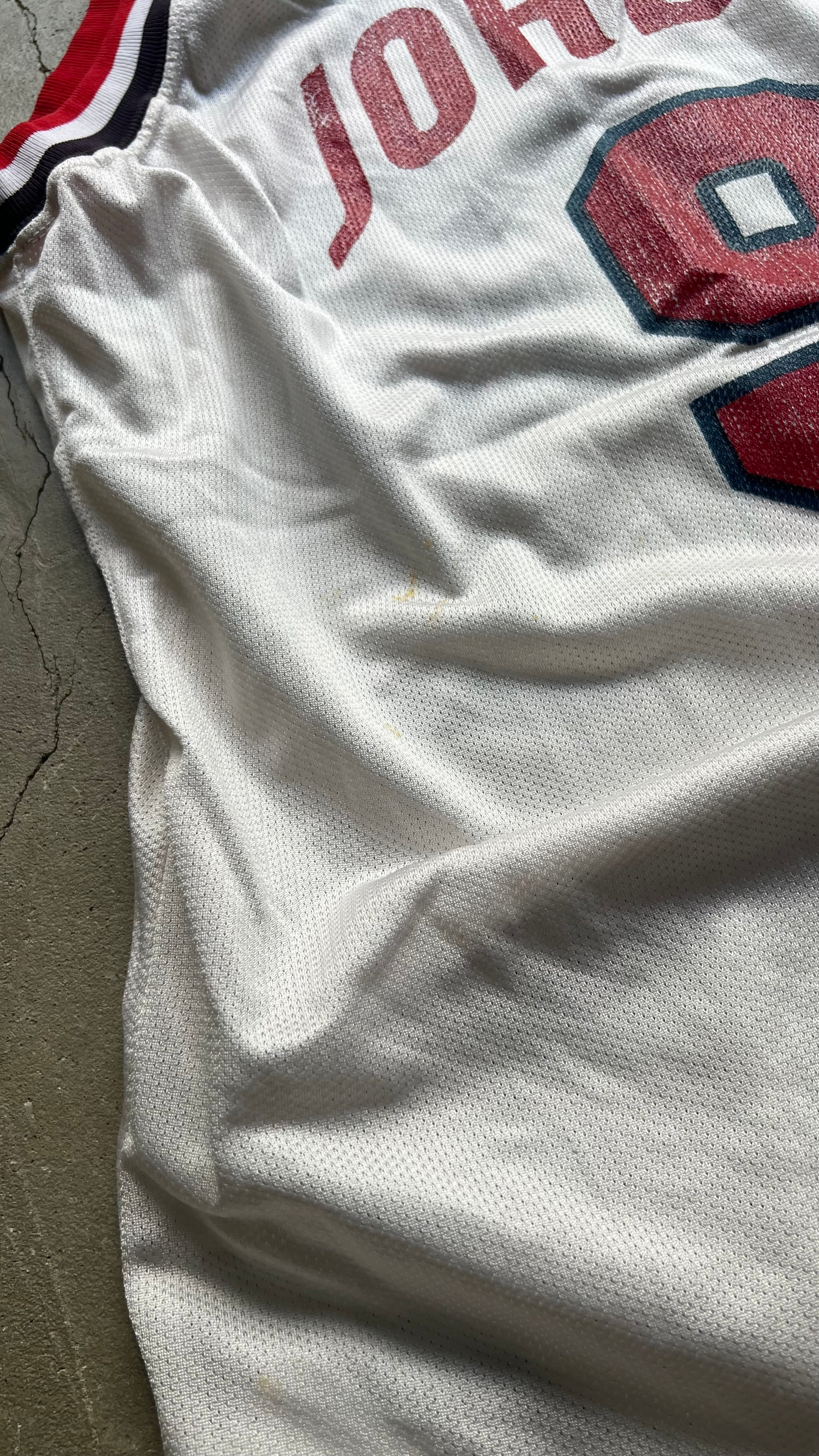 MADE IN USA 92-95'S USA ALL STAR JORDAN BASKETBALL GAME SHIRT / WHITE [SIZE: 40 USED]