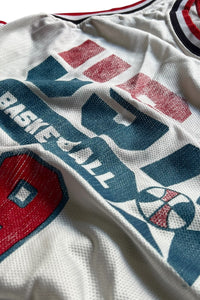 MADE IN USA 92-95'S USA ALL STAR JORDAN BASKETBALL GAME SHIRT / WHITE [SIZE: 40 USED]
