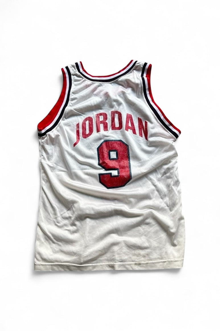 MADE IN USA 92-95'S USA ALL STAR JORDAN BASKETBALL GAME SHIRT / WHITE [SIZE: 40 USED]