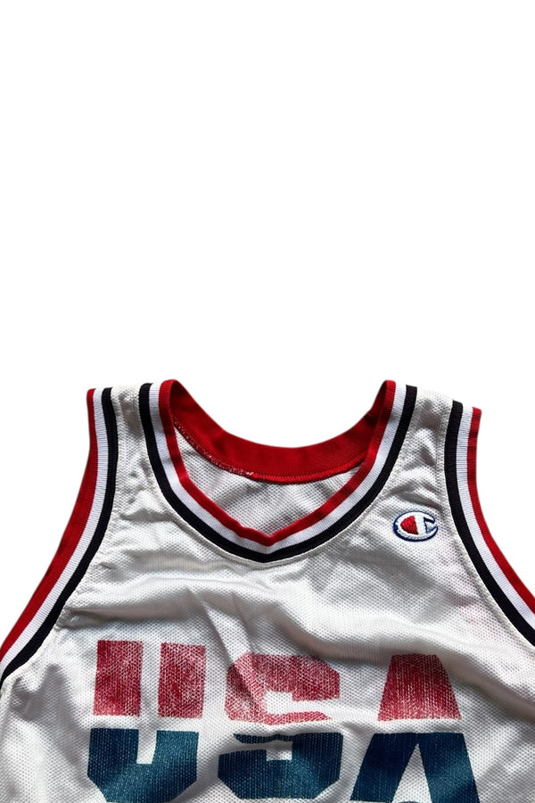 MADE IN USA 92-95'S USA ALL STAR JORDAN BASKETBALL GAME SHIRT / WHITE [SIZE: 40 USED]