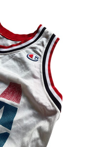 MADE IN USA 92-95'S USA ALL STAR JORDAN BASKETBALL GAME SHIRT / WHITE [SIZE: 40 USED]
