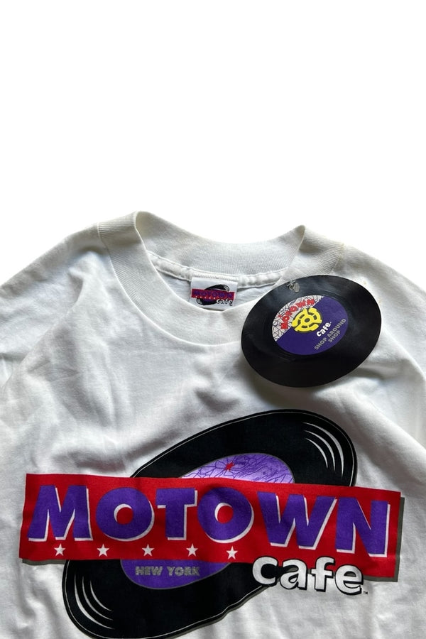 90'S MOTOWN CAFE T-SHIRT / WHITE [SIZE: M DEADSTOCK/NOS]