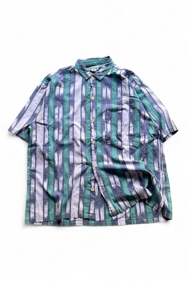 Y2K 01'S S/S PATTERN SHIRT / PURPLE [SIZE: L USED]