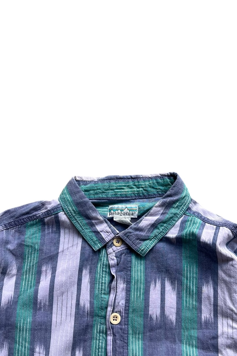 Y2K 01'S S/S PATTERN SHIRT / PURPLE [SIZE: L USED]