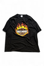 画像をギャラリービューアに読み込む, 90&#39;S HARLEY-DAVIDSON FLAME LOGO T-SHIRT / BLACK [SIZE: L USED]
