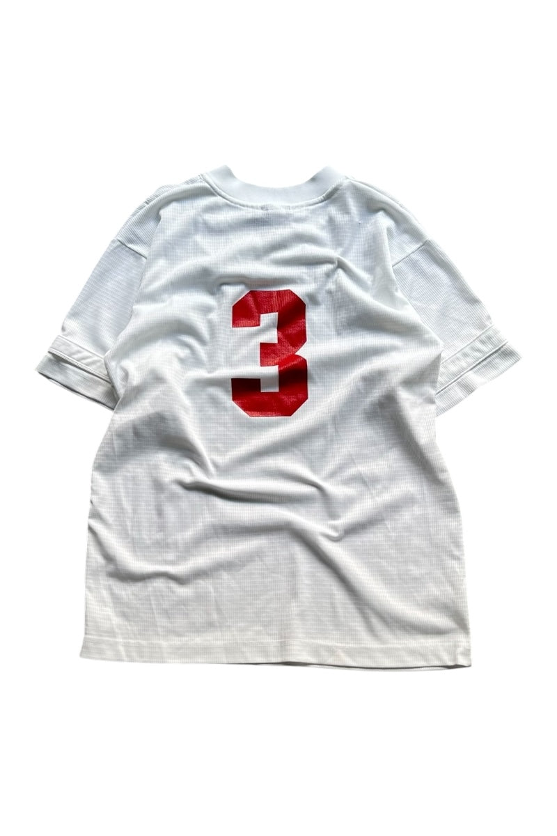 MADE IN USA Y2K EARLY 00'S FOOTBALL GAME SHIRT / WHITE [SIZE: S USED]