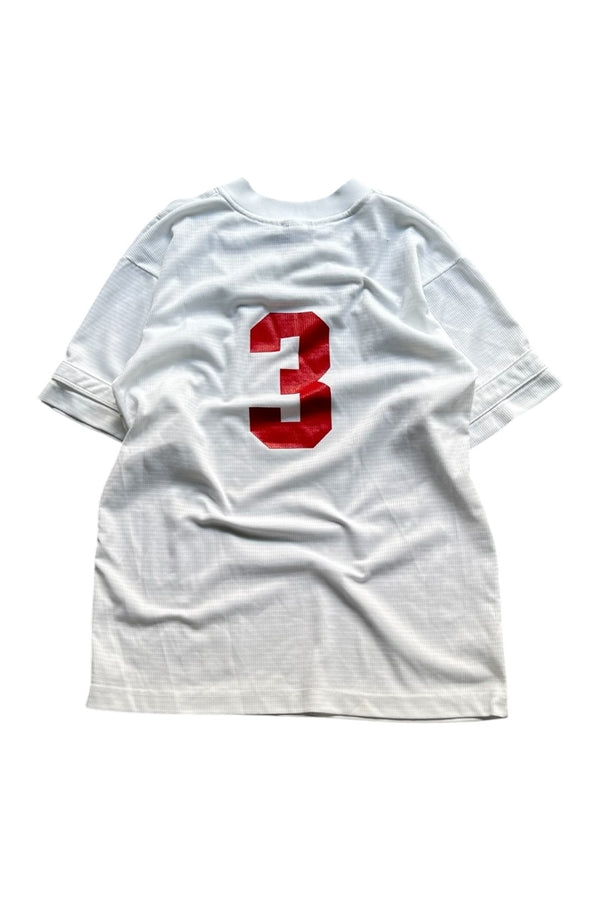 MADE IN USA Y2K EARLY 00'S FOOTBALL GAME SHIRT / WHITE [SIZE: S USED]