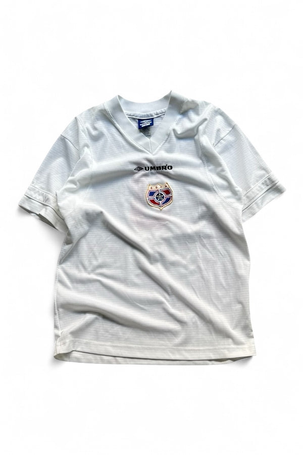 MADE IN USA Y2K EARLY 00'S FOOTBALL GAME SHIRT / WHITE [SIZE: S USED]