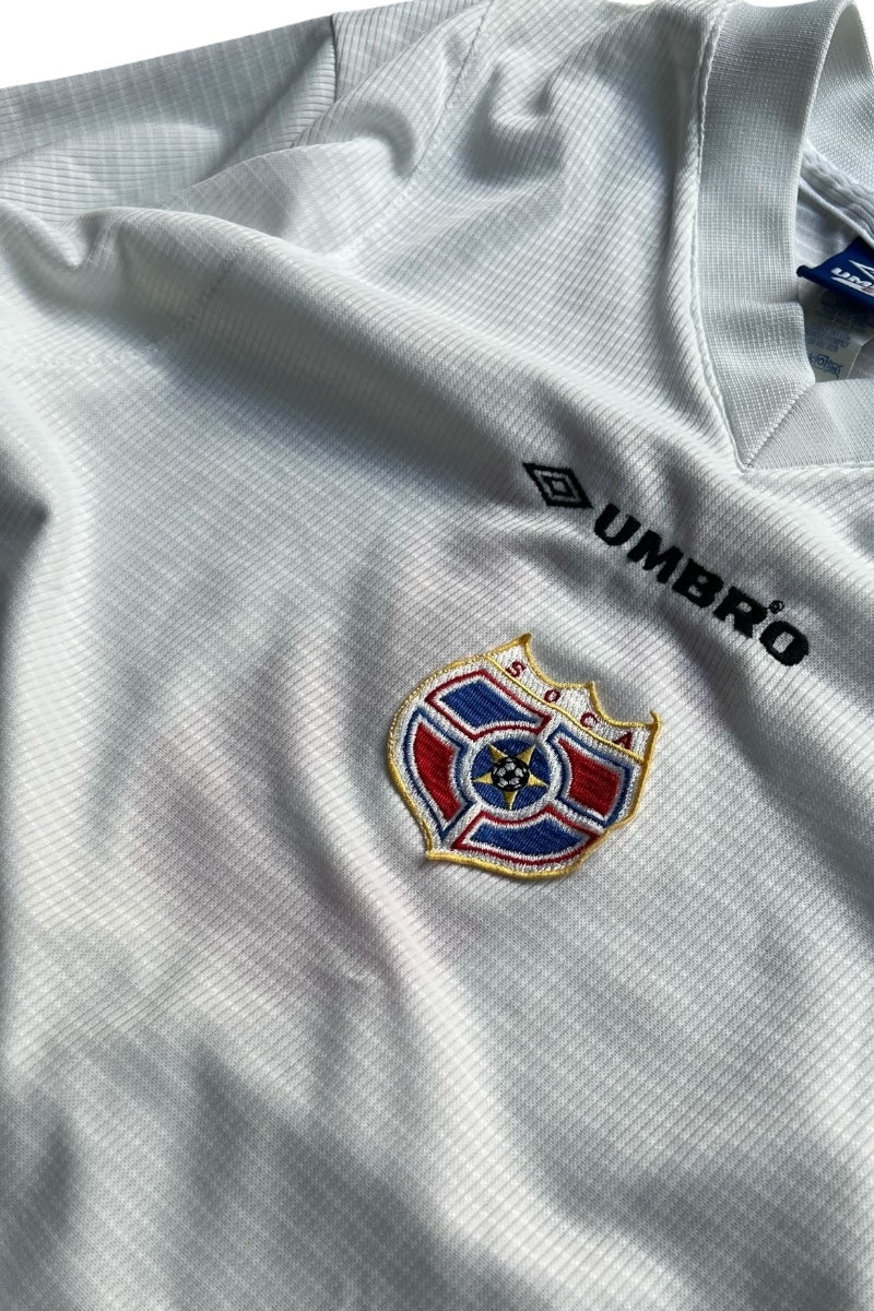 MADE IN USA Y2K EARLY 00'S FOOTBALL GAME SHIRT / WHITE [SIZE: S USED]