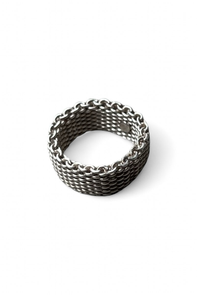 925 SILVER MESH RING / SILVER  [SIZE: 19号 USED]