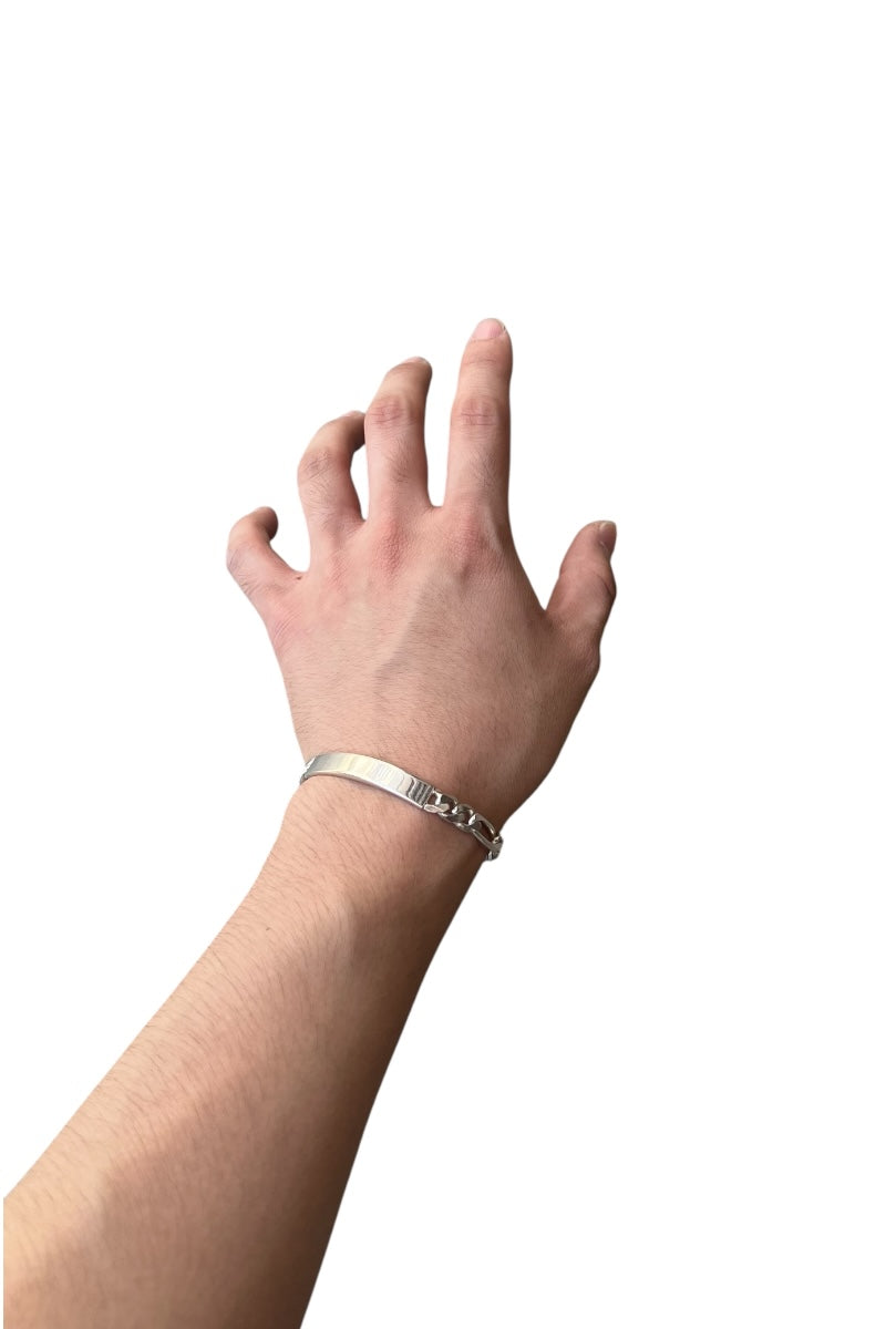 MADE IN ITALY 925 SILVER ID BRACELET / SILVER [SIZE: ONE SIZE USED]