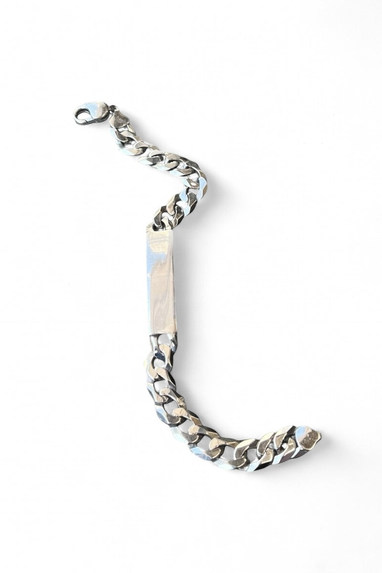 MADE IN ITALY 925 SILVER ID BRACELET / SILVER [SIZE: ONE SIZE USED]
