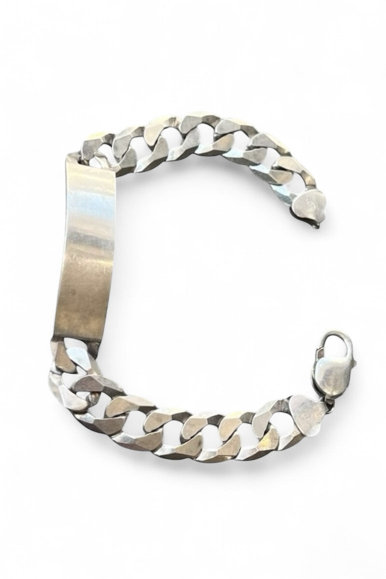 MADE IN ITALY 925 SILVER ID BRACELET / SILVER [SIZE: ONE SIZE USED]