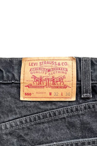 MADE IN CANADA 90'S 550 DENIM PANTS / SULFUR BLACK [SIZE: 32 USED]