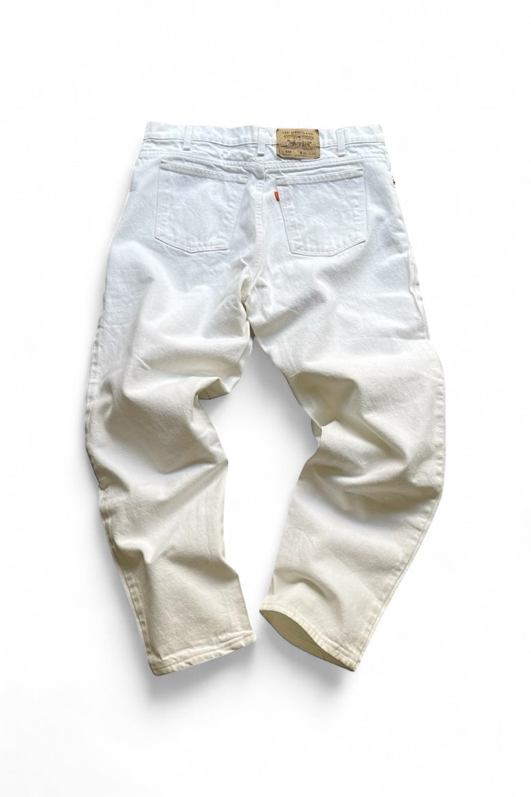 MADE IN USA 90'S 550 DENIM PANTS ORANGE TAB / WHITE [SIZE: 36 USED]