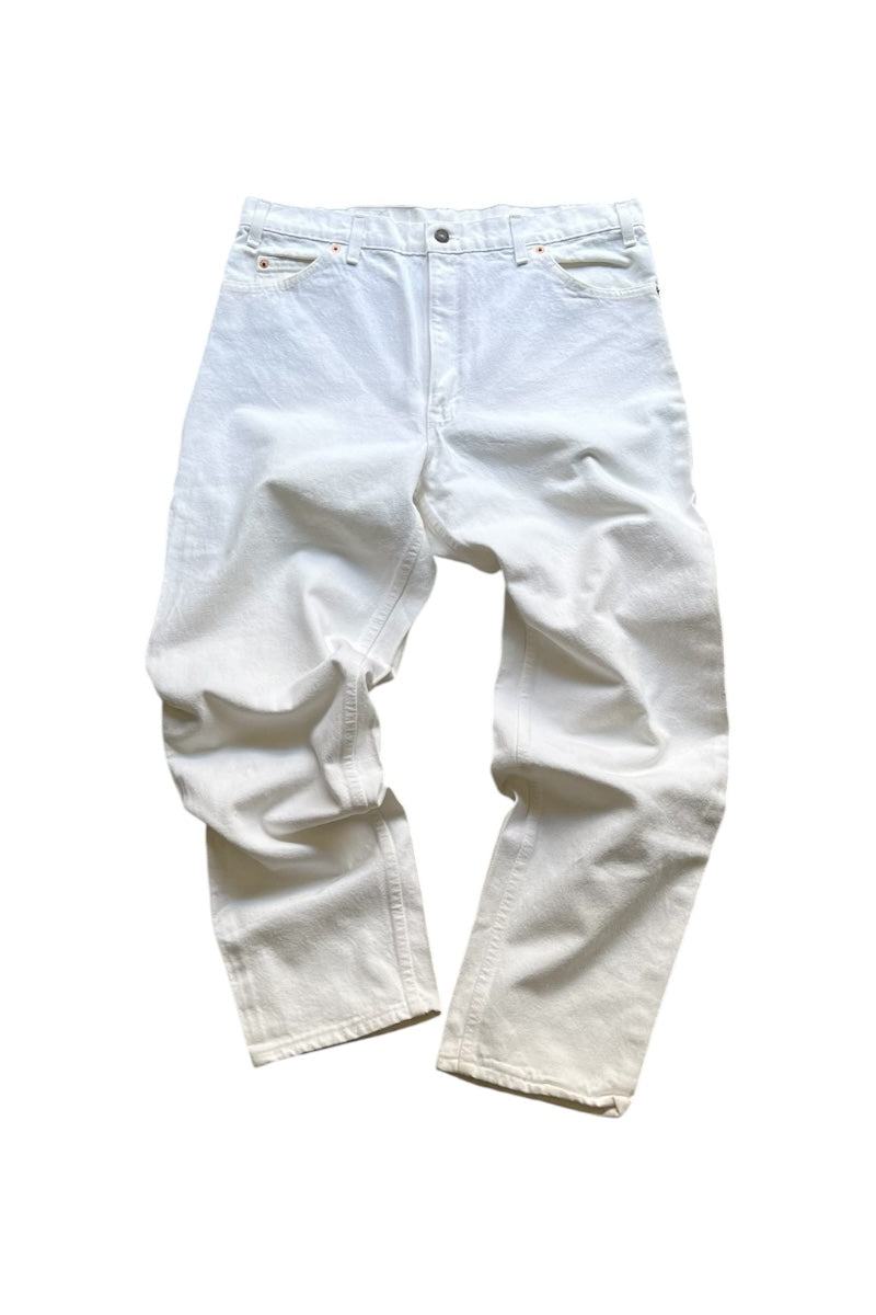 MADE IN USA 90'S 550 DENIM PANTS ORANGE TAB / WHITE [SIZE: 36 USED]