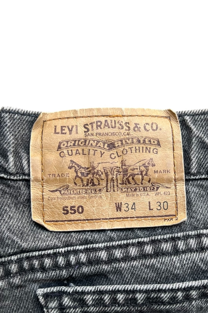 MADE IN USA 92'S 550 DENIM PANTS / SULFUR BLACK [SIZE: 34 USED]