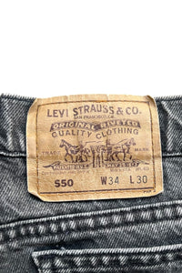 MADE IN USA 92'S 550 DENIM PANTS / SULFUA BLACK [SIZE: 34 USED]