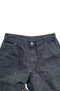 MADE IN USA Y2K 05'S DOUBLE KNEE PAINTER PANTS / BLACK [SIZE: 30 USED]