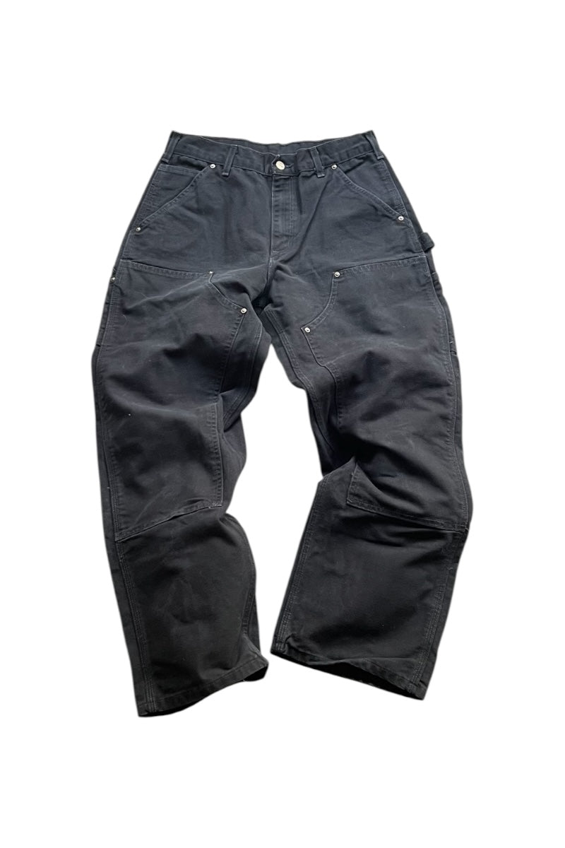MADE IN USA Y2K 05'S DOUBLE KNEE PAINTER PANTS / BLACK [SIZE: 30 USED]