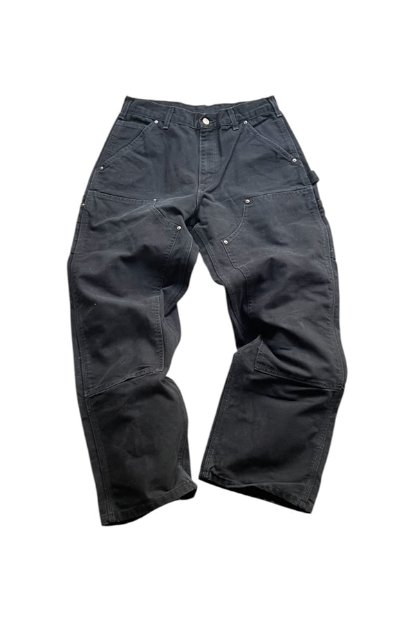 MADE IN USA Y2K 05'S DOUBLE KNEE PAINTER PANTS / BLACK [SIZE: 30 USED]