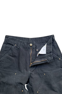 MADE IN USA Y2K 05'S DOUBLE KNEE PAINTER PANTS / BLACK [SIZE: 30 USED]