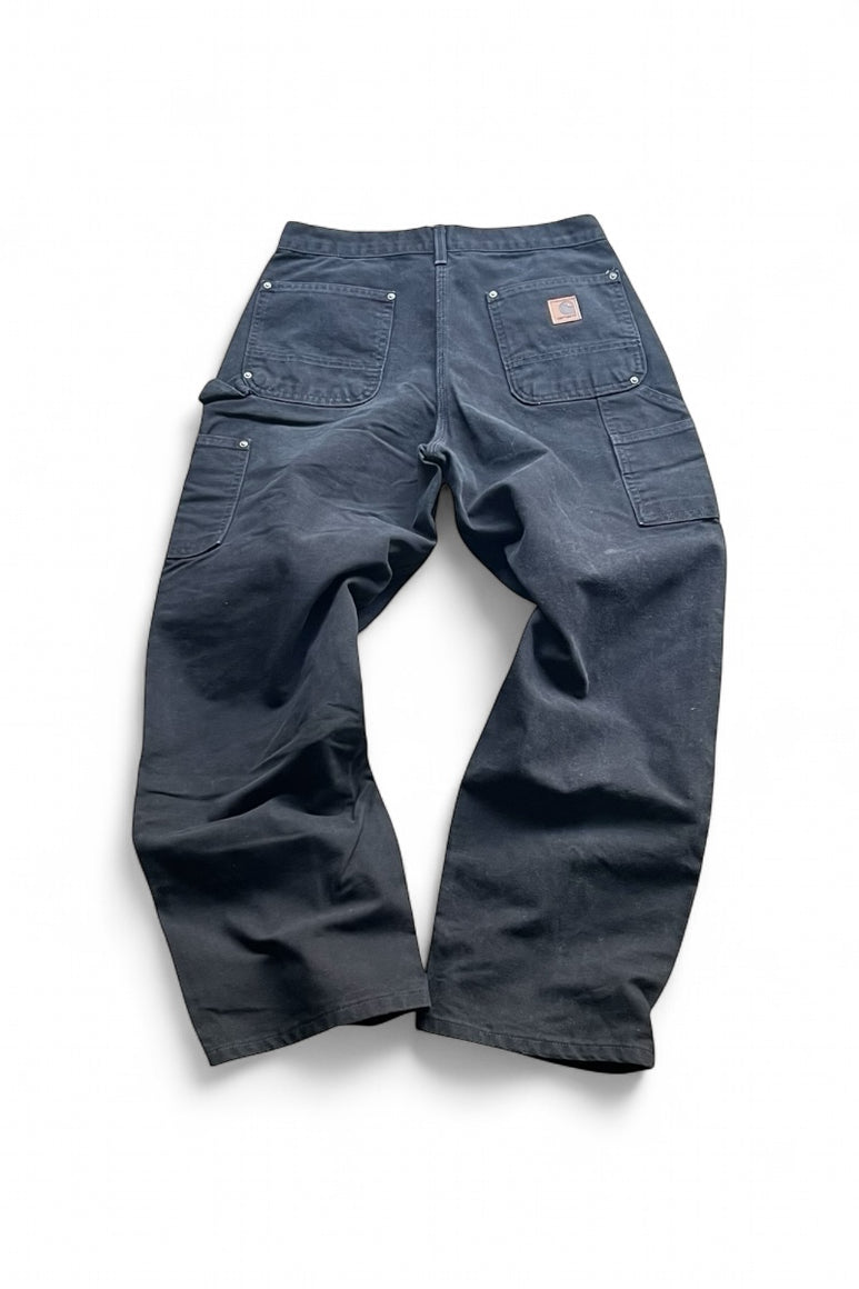 MADE IN USA Y2K 05'S DOUBLE KNEE PAINTER PANTS / BLACK [SIZE: 30 USED]