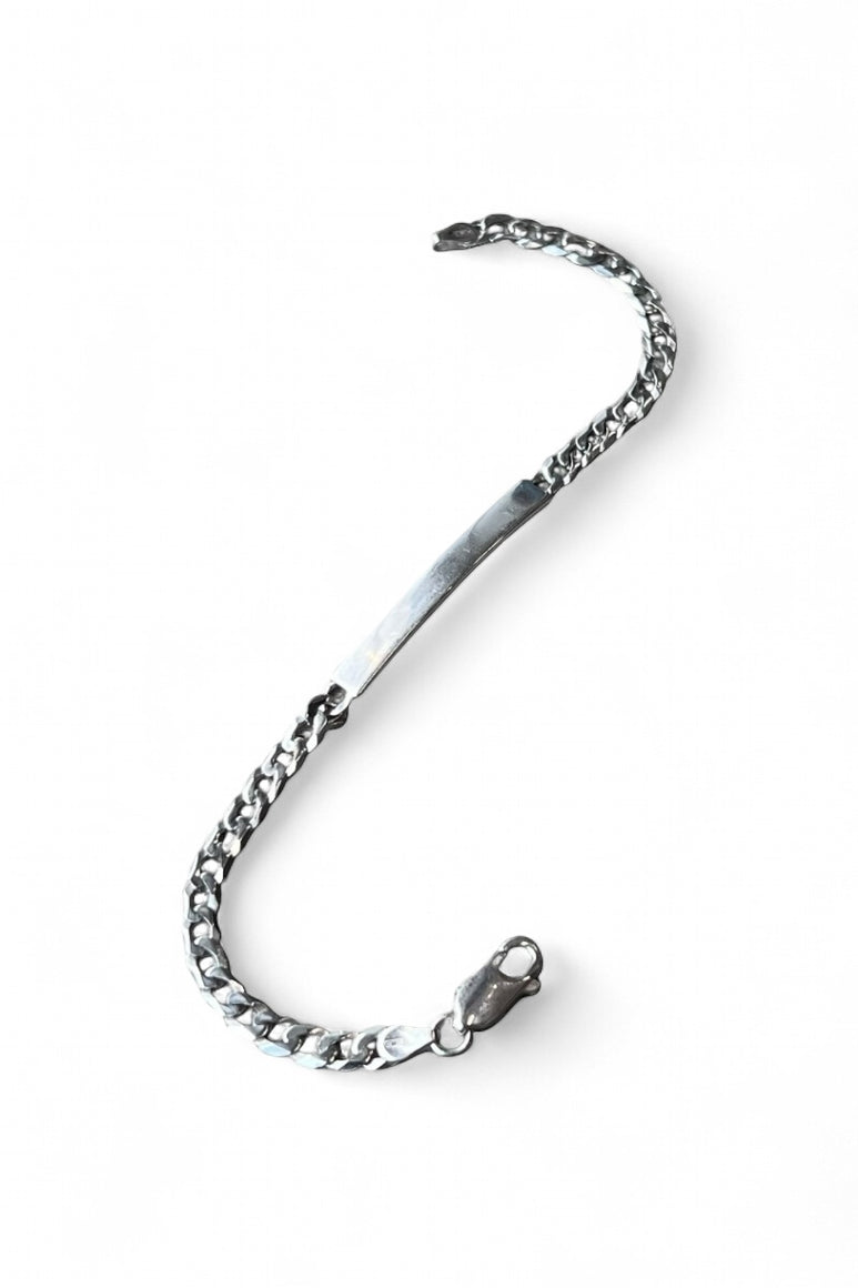 MADE IN ITALY 925 SILVER ID BRACELET / SILVER [SIZE: ONE SIZE USED]