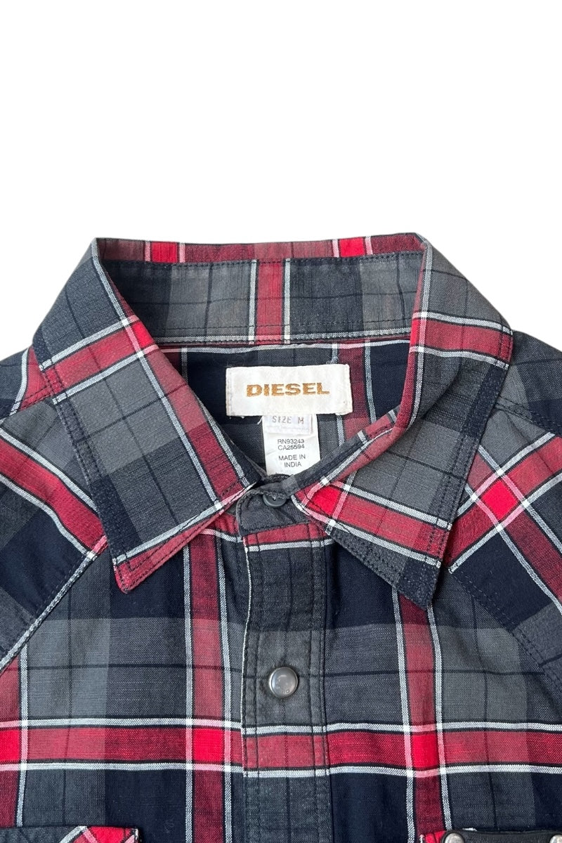 Y2K EARLY 00'S L/S CHECK WESTERN SHIRT / CHECK [SIZE: M USED]