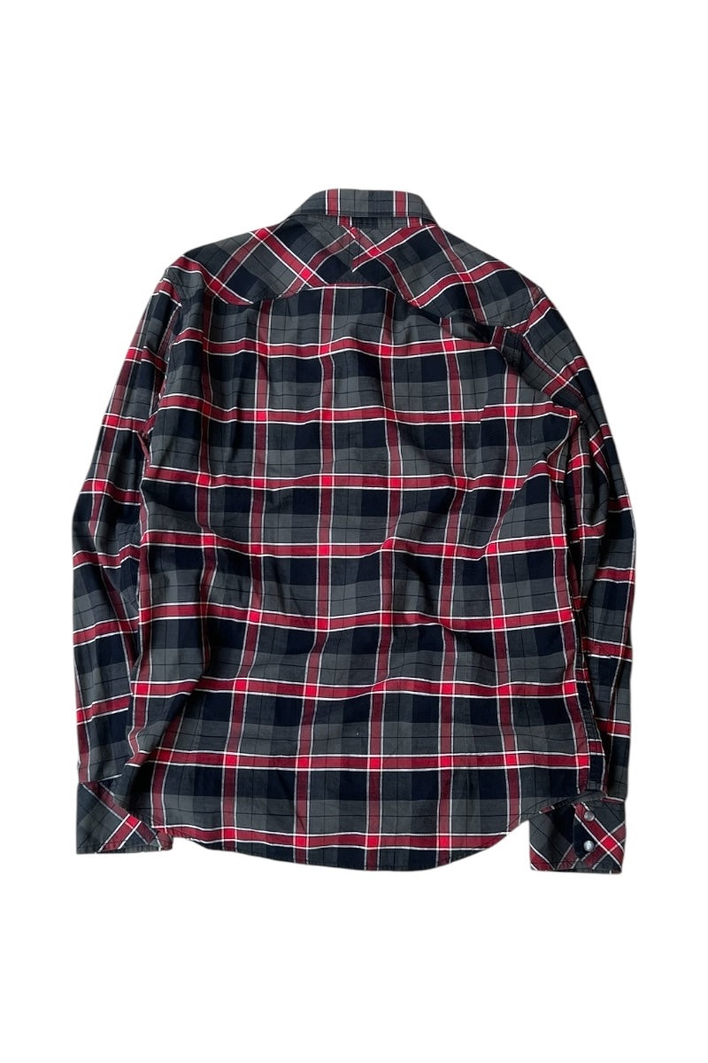 Y2K EARLY 00'S L/S CHECK WESTERN SHIRT / CHECK [SIZE: M USED]