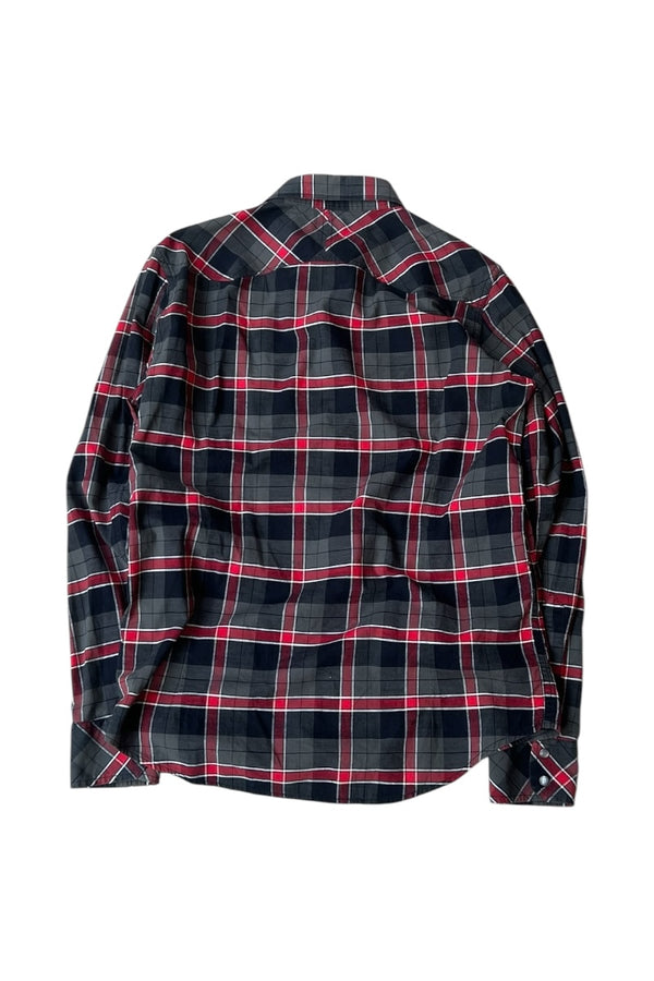 Y2K EARLY 00'S L/S CHECK WESTERN SHIRT / CHECK [SIZE: M USED]