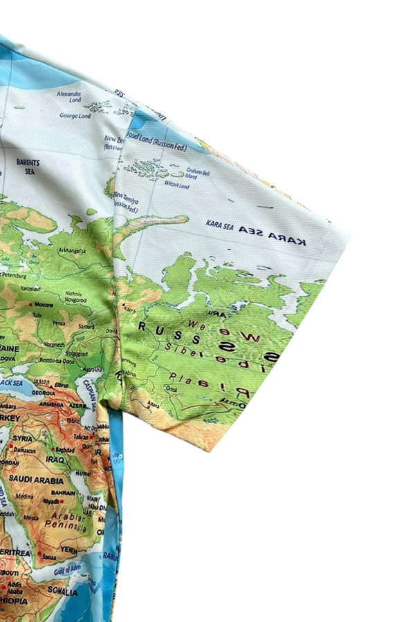 MAP ALL-PRINTED T-SHIRT / PATTERN [SIZE: L USED]