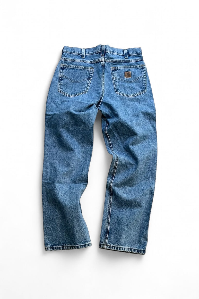 MADE IN MEXICO Y2K 07'S DENIM PAINTER PANTS / BLUE [SIZE: 33 USED]