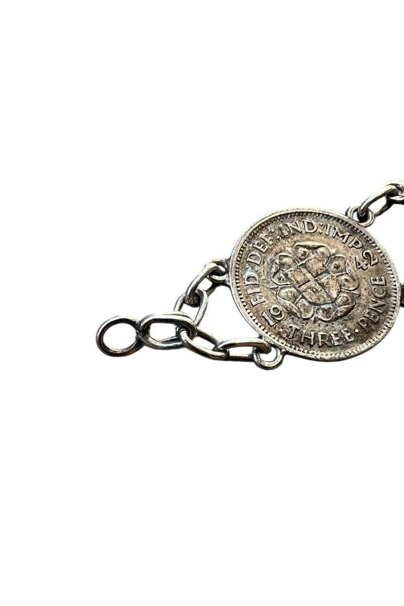 30s-40s Silver Coin Bracelet / Silver [SIZE: ONE SIZE USED]