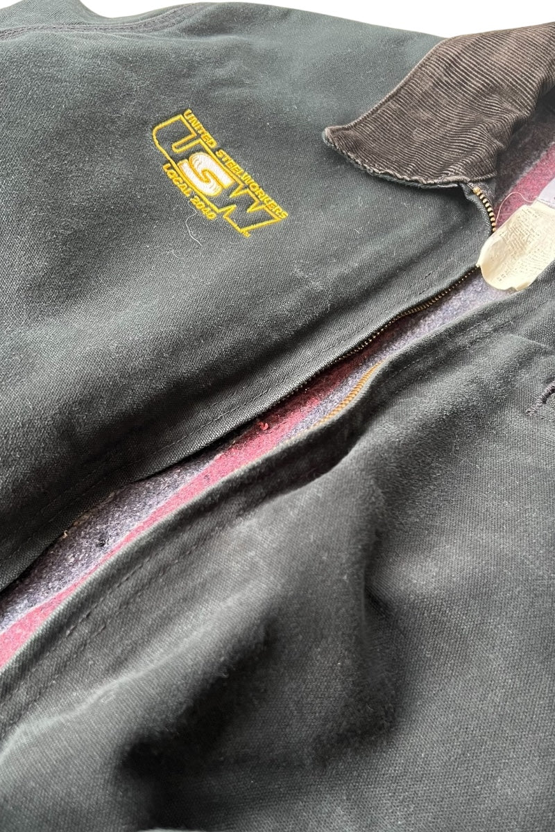 MADE IN USA 07'S USW DETROIT JACKET W/BLANKET LINER / BLACK [SIZE: XL USED]