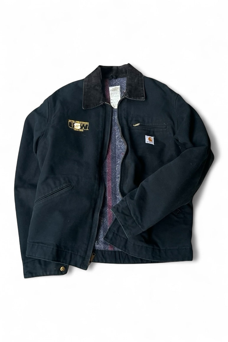 MADE IN USA 07'S USW DETROIT JACKET W/BLANKET LINER / BLACK [SIZE: XL USED]