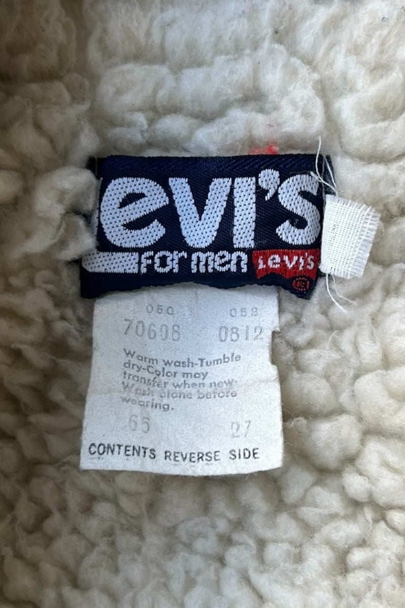 MADE IN USA 80'S FUR DENIM JACKET / BLUE [SIZE: M USED]