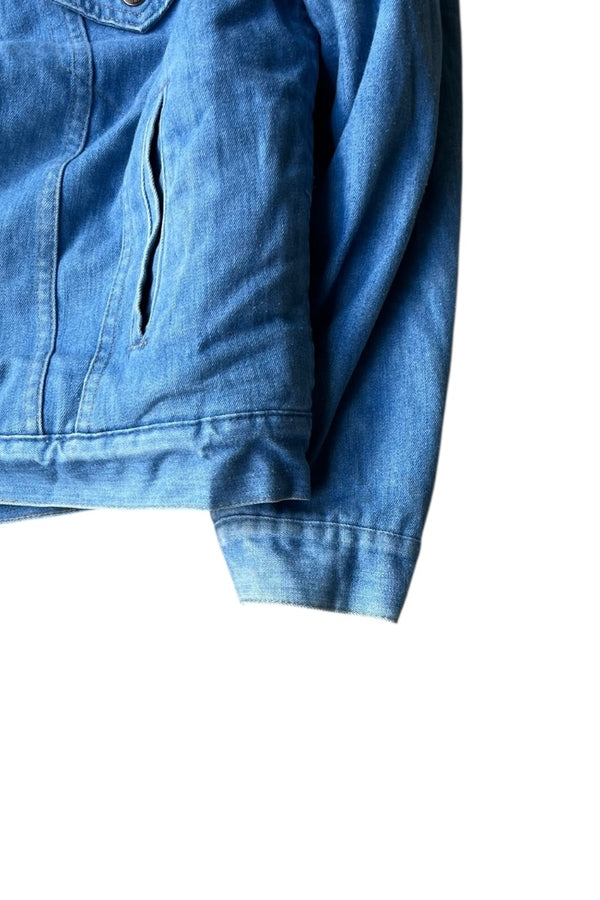 MADE IN USA 80'S FUR DENIM JACKET / BLUE [SIZE: M USED]