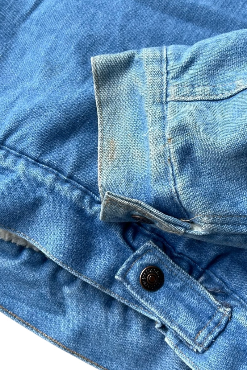 MADE IN USA 80'S FUR DENIM JACKET / BLUE [SIZE: M USED]