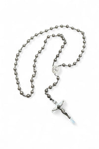 50'S STARING SILVER ROSARY NECKLACE / SILVER [SIZE: ONE SIZE USED]
